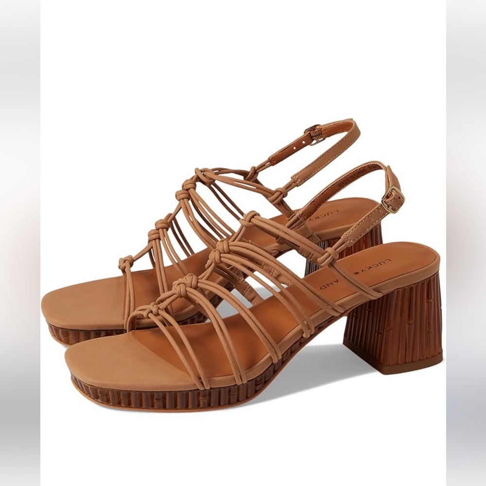 New Lucky Brand Tan Bassie Sandal Size 9.5